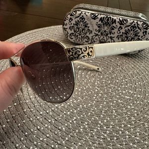 Brighton White and Silver Sunglasses with Case